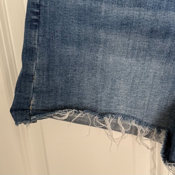 American Eagle Next Level Stretch Curvy High Rise Shorts Size 12 Unfinished Hem - Picture 2 of 7